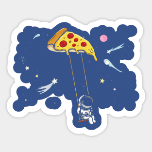 spaceman pizza slice fast food astronomy Sticker